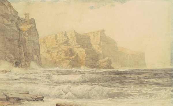 Main Product Photo of Baldart Castle, Kilkee, County Clare, Ireland  Painting by William Trost Richards