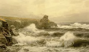 Breaking Water by William Trost Richards - Oil Painting Reproduction