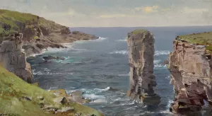 British Coastal View by William Trost Richards Oil Painting