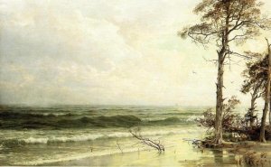 Cedars on the Shore Near Atlantic City Oil painting by William Trost Richards
