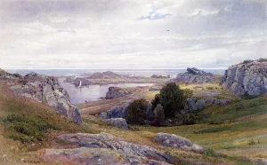 Coast with Sailboat, Newport Oil painting by William Trost Richards