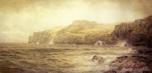 Conanicut Island from Gray Cliff, Newport Oil painting by William Trost Richards