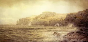 Conanicut Island from Gray Cliff, Newport Oil painting by William Trost Richards