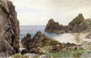 English Coastline Oil painting by William Trost Richards