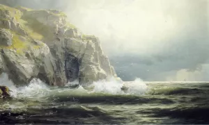 Guernsey Cliffs, Channel Islands by William Trost Richards - Oil Painting Reproduction