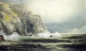 Guernsey Cliffs, Channel Islands Oil painting by William Trost Richards