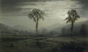 Moonlight on Mount Lafayette, New Hampshire by William Trost Richards Oil Painting
