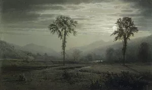 Moonlight on Mount Lafayette, New Hampshire by William Trost Richards Oil Painting