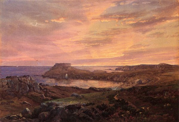 Main Product Photo of Old Fort at Conanicut, Rhode Island Painting by William Trost Richards