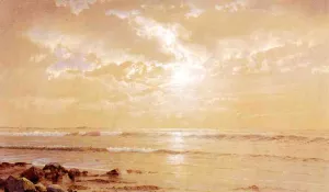On the Beach - Moonlight by William Trost Richards Oil Painting
