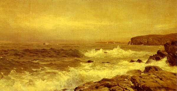 Rocky Sea Coast by William Trost Richards - Hand-Painted Oil Painting Reproduction