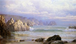Seascape: Along the Cliffs Oil painting by William Trost Richards