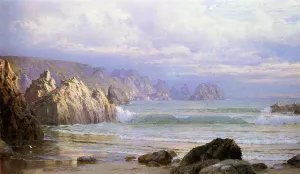 Seascape: Along the Cliffs Oil painting by William Trost Richards