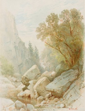 Split Rock, Adirondacks by William Trost Richards Oil Painting