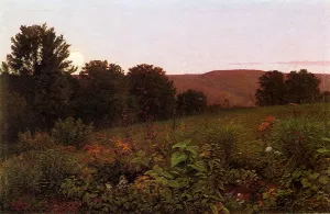 Sunset on the Meadow by William Trost Richards Oil Painting