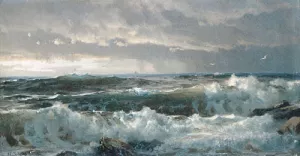 Surf on Rocks by William Trost Richards Oil Painting