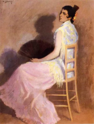 Spanish Woman with a Fan by William Turner Dannat - Oil Painting Reproduction