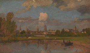 Oxford from the River with Christ Church in the Foreground by William Turner Of Oxford Oil Painting