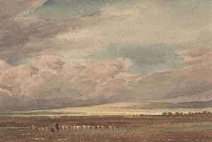 Salisbury Plain with Old Sarum in the Distance, Wiltshire by William Turner Of Oxford Oil Painting