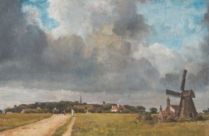 Landscape With Village And Windmill by William Turner Oil Painting