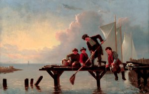Boys Crabbing by William Tylee Ranney Oil Painting