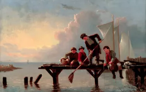 Boys Crabbing by William Tylee Ranney Oil Painting