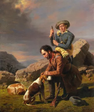 The Wounded Hound by William Tylee Ranney - Oil Painting Reproduction