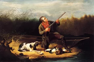 Wild Duck Shooting - On the Wing by William Tylee Ranney Oil Painting
