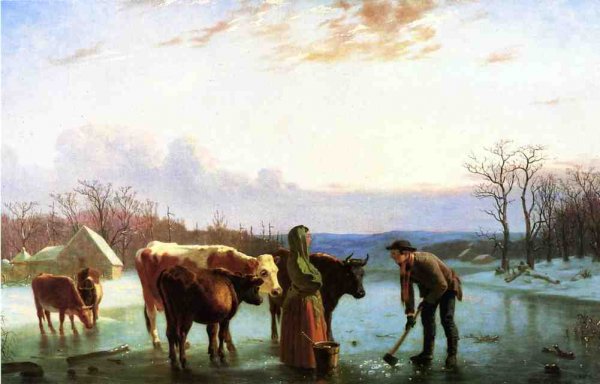 Winter Scene, New Jersey by William Tylee Ranney - Hand-Painted Oil Painting Reproduction
