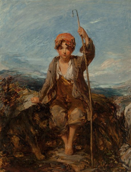 The young shepherd boy  by William Underhill - Hand-Painted Oil Painting Reproduction