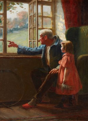 A Break from Child's Play by William Verplanck Birney Oil Painting
