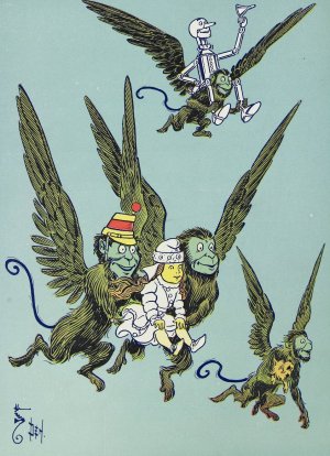 The Monkeys caught Dorothy in their arms and flew away with her Oil painting by William Wallace Denslow