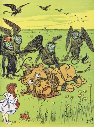 The Monkeys wound many coils about his body by William Wallace Denslow Oil Painting