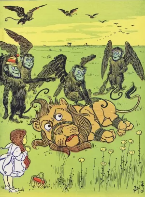 The Monkeys wound many coils about his body by William Wallace Denslow Oil Painting
