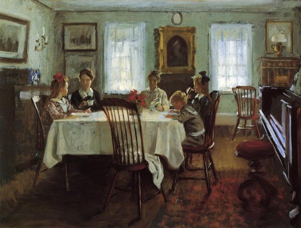 The Gilchrist Family Breakfast by William Wallace Gilchrist Jr. - Hand-Painted Oil Painting Reproduction