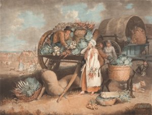 A Vegetable Market by William Ward Oil Painting