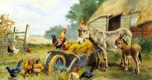 Fowl Talk by William Weeks - Oil Painting Reproduction