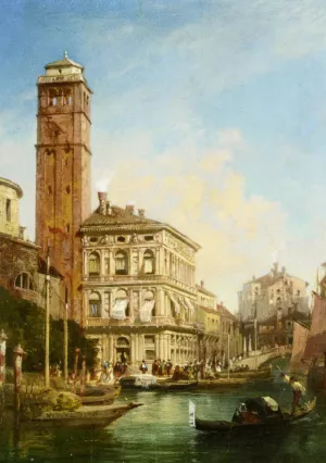San Geremia with the Palazzo Labia Venice by William Wilde Oil Painting
