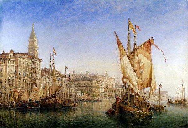 Main Product Photo of The Doge's Palace From The Entrance To The Grand Canal Painting by William Wilde