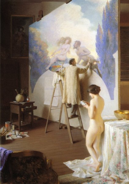 The Painter by William Worchester Churchill - Hand-Painted Oil Painting Reproduction