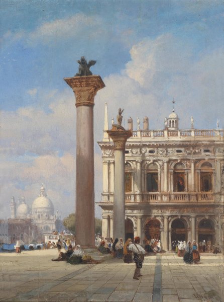Venezia Piazza San Marco by William Wyld - Hand-Painted Oil Painting Reproduction
