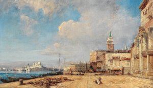 Venice, View of the Campanile and Santa Maria della Salute by William Wyld Oil Painting
