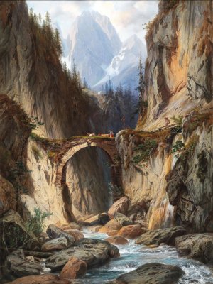 On the Via Mala by Willibald Wex Oil Painting