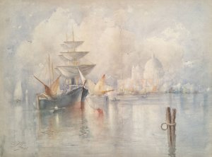 Morning in Venice Oil painting by Willis Seaver Adams