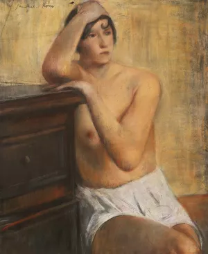 Sitzender weiblicher Akt Oil painting by Willy Jaeckel