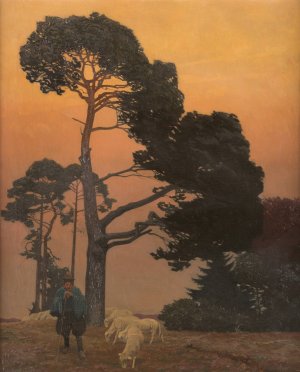 On peaceful pasture by Willy Juttner Oil Painting