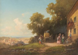 Der Abschied des Besuchs by Willy Moralt Oil Painting