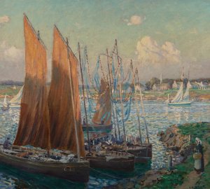 Summer Day at the Harbor by Wilson Henry Irvine Oil Painting