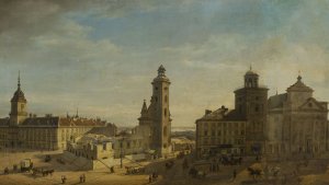 Demolition of the church St. Clara and the Bernardine nunnery in Warsaw by Wincenty Kasprzycki Oil Painting
