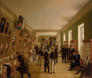 Exhibition of Fine Arts in Warsaw in 1828 by Wincenty Kasprzycki Oil Painting